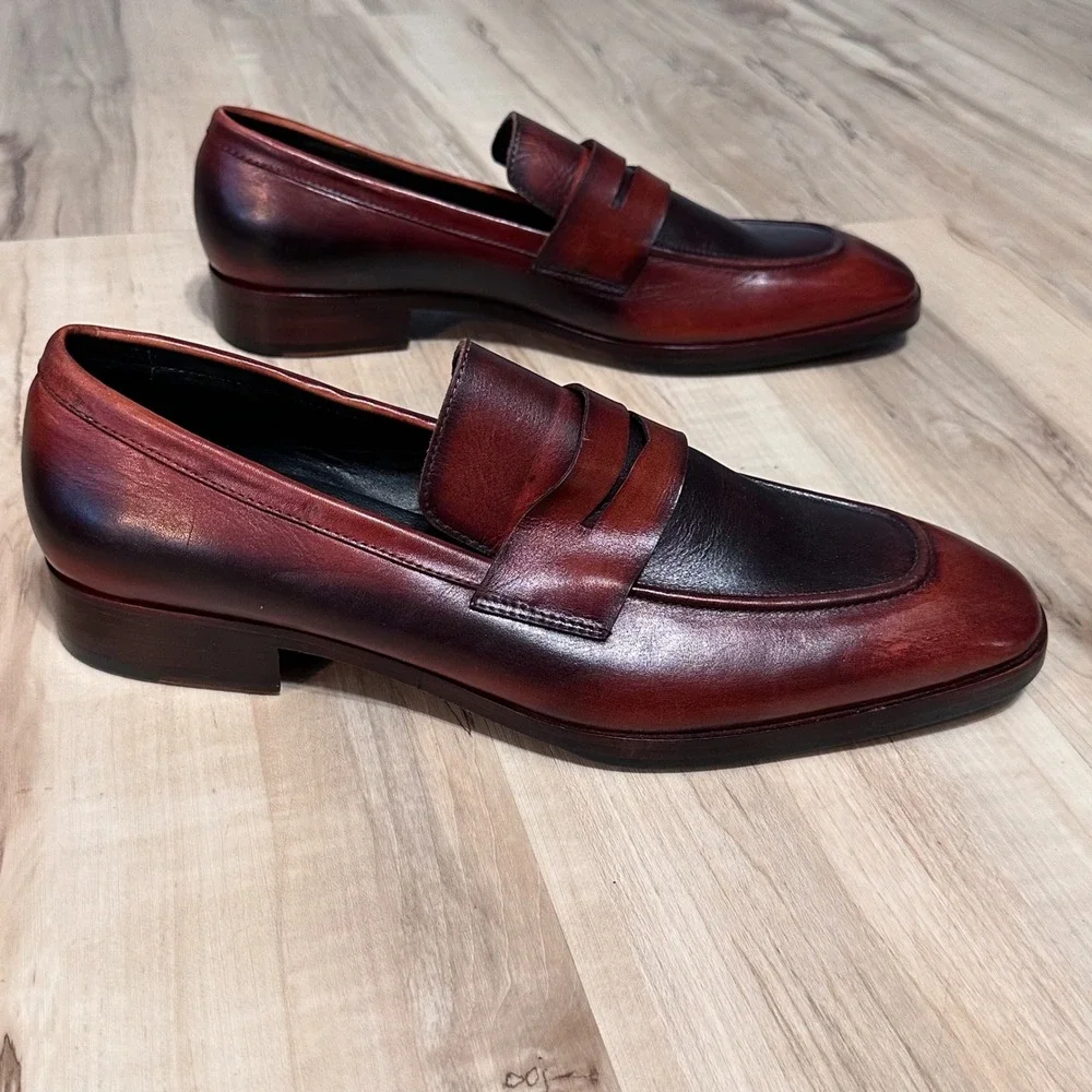 Lethato Handcrafted Leather Penny Loafer New without box Size 11.5/12 in‎ Brown